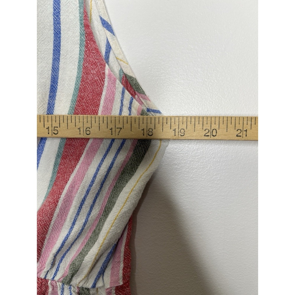 Old Navy Gauzy Shift Dress Full Button Sleeveless Linen Beachy Coastal Sz Large - Picture 8 of 10
